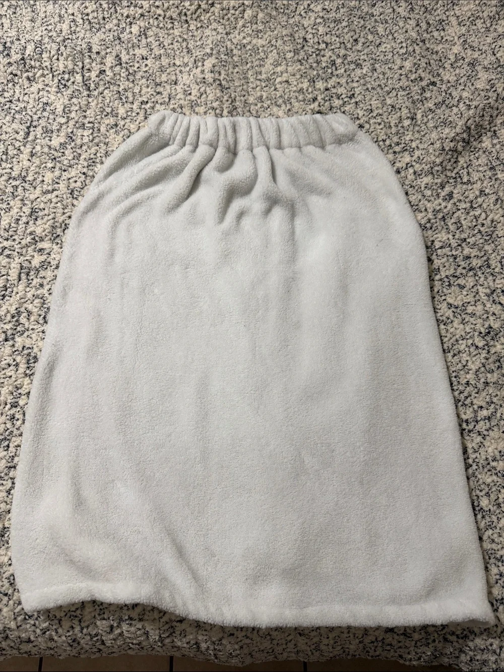 Plush White Bath Towel Wrap - Soft Terry Wrap Skirt